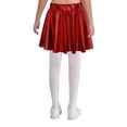 thumbnail image 4 of Xnihocha Ballet Dance Skater Skirt for Kids Girls Glossy Metallic High Waist Skorts Latin Jazz Dance Skirt Red S, 4 of 7