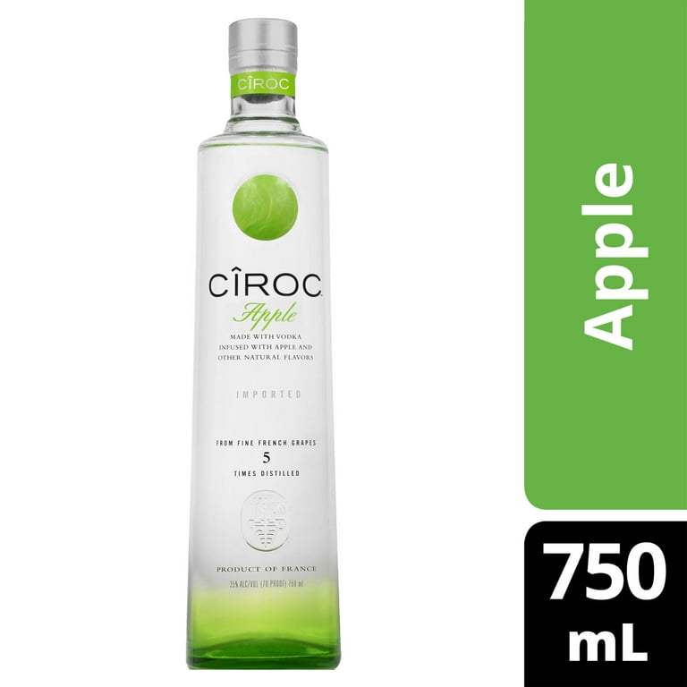 Ciroc Apple, 750 ml (Made with Vodka infused with Natural Flavors), 35% ABV  