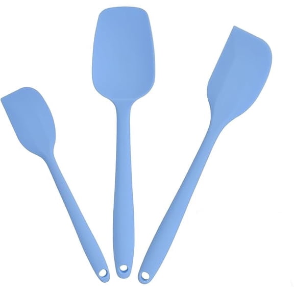 Silicone Spatulas Heat Resistant High Quality Rubber Spatula, Handle with Ergonomic Grip Kitchen Utensils Set, Nonstick Silicona Cooking Utensils Set for Cooking, and Mixing 3Pacs Blue