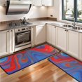 thumbnail image 3 of Kitchen Rugs Sets Of 2,Blue Red Gold Marble Pattern Anti Fatigue Kitchen Mat Rugs Non Slip Washable,Decorative Kitchen Floor Mats for Kitchen,Sink,Laundry,17"x47"+17"x47", 3 of 5