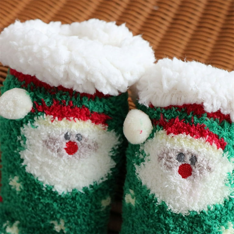 xingqing 0 8 Years Christmas Fuzzy Socks for Toddler Girls Cozy
