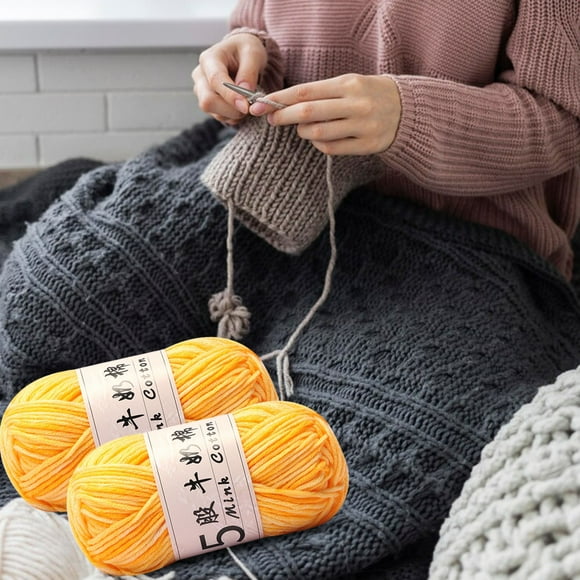 Five Strands Milk Cotton Gradient Hand-Woven DIY Yarn 50g 325m Acrylic Crochet Thread for Dolls, Scarves, Hats & Crafts