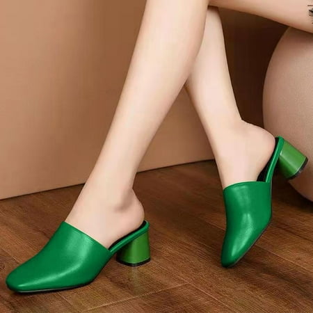 

NECHOLOGY Summer Formal Shoes Women Fashion Spring And Summer Women Casual Shoes Half Slippers Summer Ladies Sandals Green 8