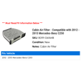 thumbnail image 2 of Cabin Air Filter - Compatible with 2012 - 2015 Mercedes-Benz C250 2013 2014, 2 of 2