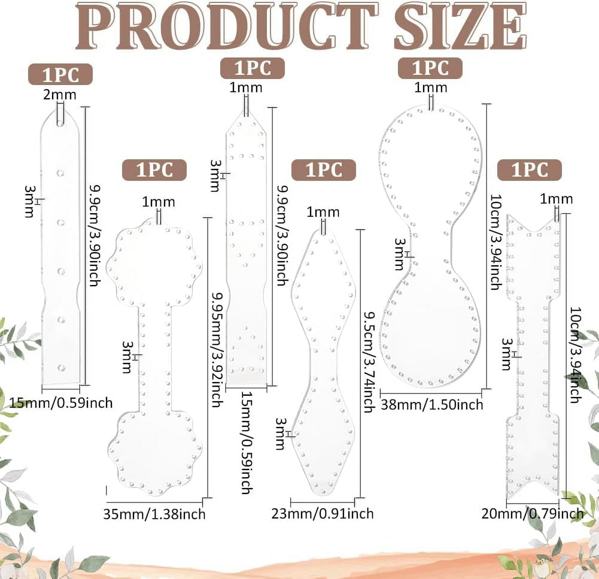 6 PCS Acrylic Leather Keychain Template DIY Leather Keychain Transparent Template Durable Leather Template for Handmade Leather Keychains Wallets or Other Leather Crafts - Walmart.com for Free Printable Leather Keychain Template