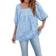 thumbnail image 4 of Blusa de Mujer manga corta Sonducket camisa holgada ropa de verano Azul M, 4 of 6