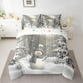 thumbnail image 2 of Homewish Kawaii Snowman 7 Pieces Bedding Comforter Set,Winter Snow Pine Tree Full Bedding Set,Merry Christmas Fitted Sheet Flat Sheet For Girls Kids,Microfiber Bedroom Decor Reversible, 2 of 8