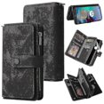 thumbnail image 1 of Motorola Moto Edges G100 Case Wallet Flip Card Holder Pu Leather Magnetic Protective Flip Cover - Black, 1 of 5