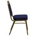 thumbnail image 6 of Emma + Oliver Trapezoid Back Banquet Chair, Navy Patterned Fabric/Gold Frame, 6 of 12