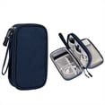 thumbnail image 5 of Bolsa de Almacenamiento PortáTil de Dos Niveles para Productos Digitales: Organizador de Viaje para Cables USB, Auriculares y Accesorios, Color Azul Marino, 5 of 5