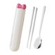 thumbnail image 1 of Juego de cucharas y palillos, vajilla, utensilios de viaje, juego de cubiertos portátiles para Blanco 3 piezas, 1 of 9