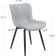 thumbnail image 4 of YOUNIKE Dining Chairs Set of 2 PU Leather Diamond Grid Upholstered Modern Dining Room Side Chair, Gray, 4 of 7