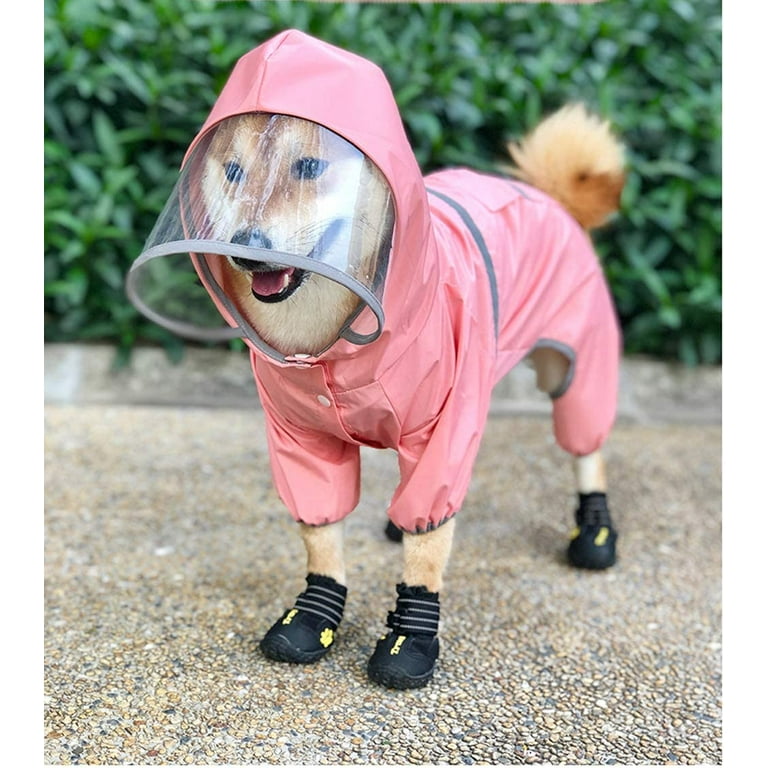 Dog Raincoat Hooded Waterproof Rain Jacket with Reflective Strip Poncho for Tidy Bichon Frise and Small Medium Dog Pink M Walmart
