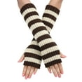 thumbnail image 1 of WEAIXIMIUNG Gants Garçons Dames Chauds Tricotés Sans Doigts Mitaines Convertibles Mode Fleurs, 1 of 6