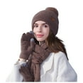 thumbnail image 1 of GDREDA Fashionable Outdoor Baby Hat Scarf And Glove Set - Warm Three Piece Accessory Ensemble Coffee,One Size, 1 of 8