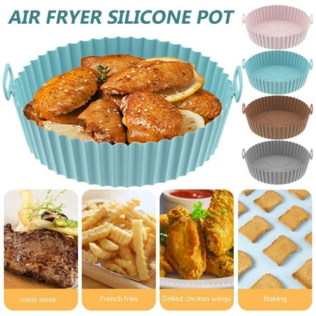 

AoHao Food Grade Silicone Easy Cleaning Air Fryer Liners Reusable Air Fryer Silicone Pot Food Safe Air Fryer Oven Accessories Replacement for Flammable Parchment Liner Air Fryer Basket