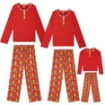 thumbnail image 1 of Pijamas de Navidad de manga larga Inspire Chic con estampado de árbol para fiestas, conjuntos de pijamas familiares [Mujeres] L Rojo, 1 of 5