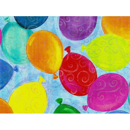 Pack of 1, Balloons Galore Gift Wrap 24" x 417' Gift Wrap Half Ream Roll for Holiday, Party, Kids' Birthday, Wedding & Special Occasion Packaging