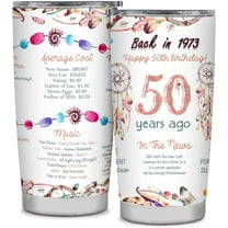 50th Birthday Gifts for Women,20oz Coffee Cup Tumbler,1973 Birthday Gifts for Women,50th Birthday Decorations,Happy 50 Year Old Birthday Gifts Ideas,Turning 50 Funny Birthday Gifts