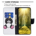 thumbnail image 4 of iPhone 13 Mini Case Cute Embossed Pattern Premium Leather Wallet Cover Flip Stand Credit Card Slots Pocket Holder Magnetic Closure Folio Case for iPhone 13 Mini, Giant Panda, 4 of 8