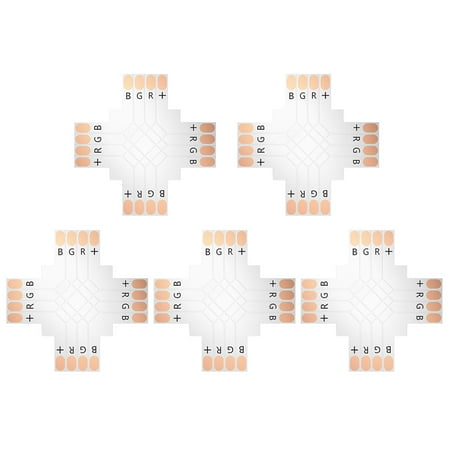 Cost Plus String Lights SUPERNIGHT 5pcs Criss-cross Plus Shape 4 PINs PCB Connector for 10mm 5050 SMD RGB LED Flexible Strip Lights Ribbon Turning Corner Installation ()