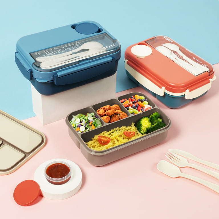 Lunch Box Bento Box With Spoon For Children Adults Office Worker Microwae Heated  Lunch Container 