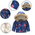 thumbnail image 4 of Esaierr Toddler Kids Boys Girls Fall Winter Jacket Printed Hooded 1-7Y Baby Cotton Coats Thickening Warm Kid Snowsuit Jacket Outerwear Top, 4 of 8