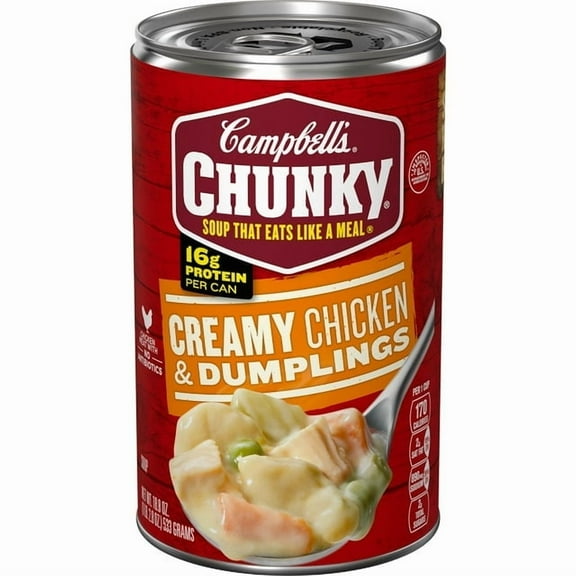 Campbell's Chunky Soup Ready to Serve Creamy Chicken and Dumplings Soup 18.8 oz Can (Pack of 3)