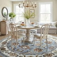 thumbnail image 2 of Jamfeel Round Rugs Vintage Print Low Pile Non-slip Circle Carpet Indoor Area Rug for Living Room Nursery, 4ft, Blue, 2 of 7