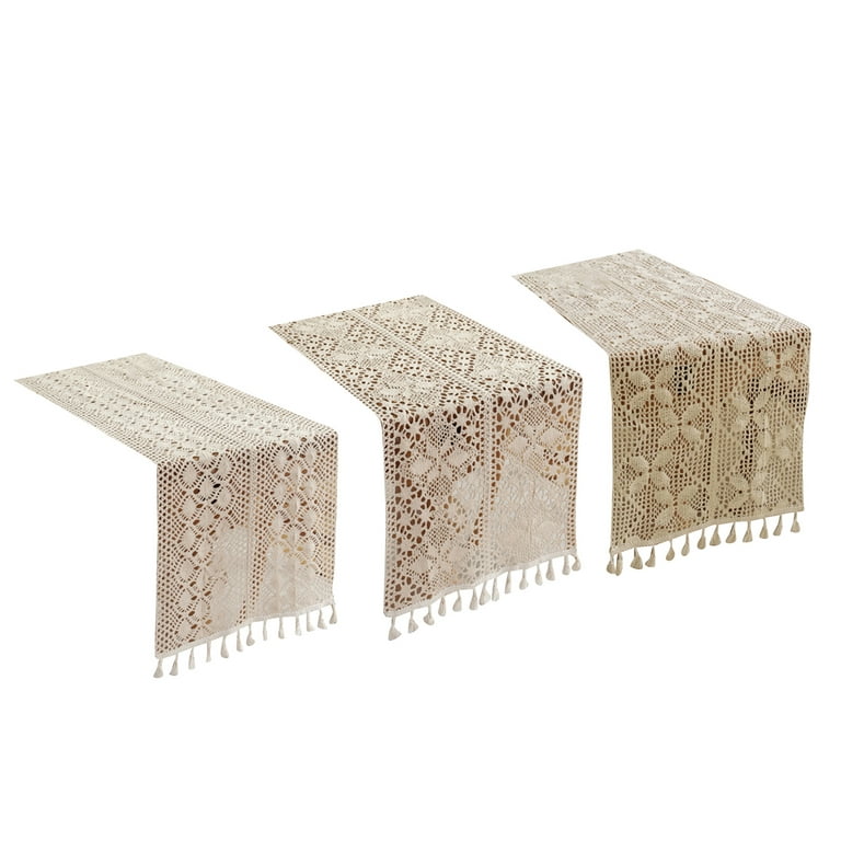 Pastoral Tassel Table Runner - Lace - Cotton - Artificial Pearl - ApolloBox