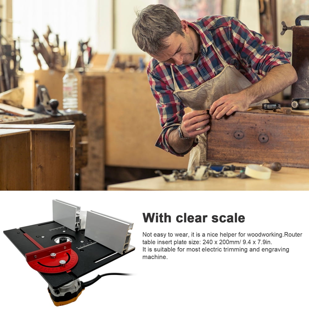 Shinysix Router Table Insert Plate, Aluminum Alloy Wood Milling Flip Board, Woodworking Benches Auxiliary Tool