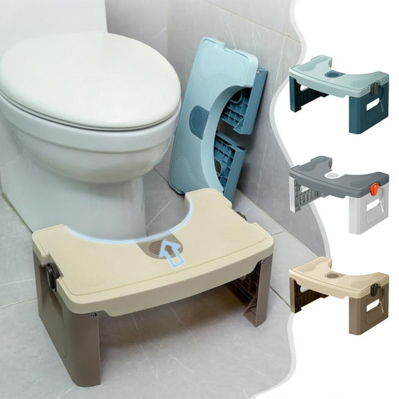 YOTQUSKI Foldable Toilet Stool, Healthy Bathroom Squatting Posture Poop Stool with Anti-Slip Feet, Relief of Constipation, Easy to Storage Toilet Squat Stool