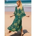 thumbnail image 6 of Women Animal Print Kaftan Dresses Plus Size Swimsuit Coverup 2025 Summer Bathing Suit Green&Yellow Leopard Dot One Size, 6 of 8