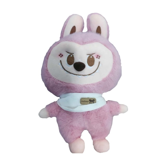 Labubu Plush toy, 9.84Inch A Labubu Doll with A Big Smiling Face and Wearing A Square Scarf, Dolls Worth Collecting or Giving as Gifts(pink)