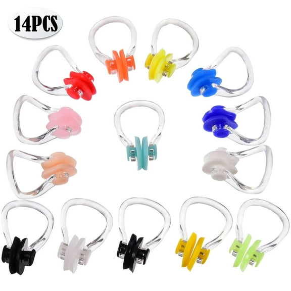 14 Pieces Silicone Nose Clip Surfing Nose Plug Waterproof Nose Protector for Swimming and Training