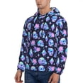 thumbnail image 3 of Picia star Skull flower crystal Pattern Casual Men's Hoodie - Lightweight Hooded Sweatshirt with Kangaroo Pocket, Comfortable Pullover for Everyday, Travel-4X-Large, 3 of 7