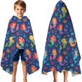 thumbnail image 3 of Mermaid Sea Princess Pattern Hooded Bath Towel，60"x35" for Ages 3 To 12 Kids, Quick Dry Lightweight Soft Microfiber Hood Beach Towel Cover Up for Kids, 3 of 7