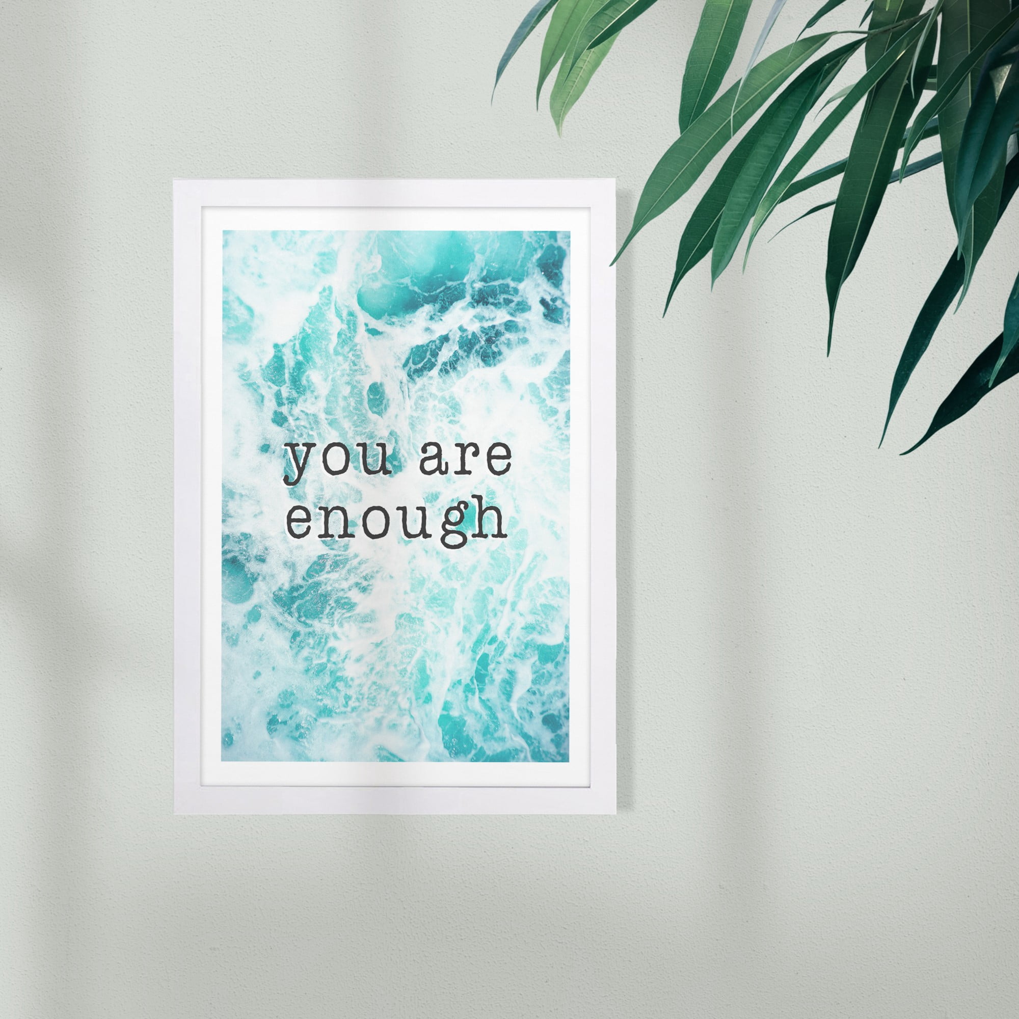 You Are Enough' Inspirational Quotes and Sayings 13.00" x 19.00" Framed Drawing Art Prints, by Wynwood Studio