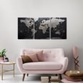 thumbnail image 2 of Vintage Retro World Map Canvas Wall Art Digital Map of The World Canvas Prints Framed and Stretched for Living Room Ready to Hang 12x16 3 Piece, 2 of 7