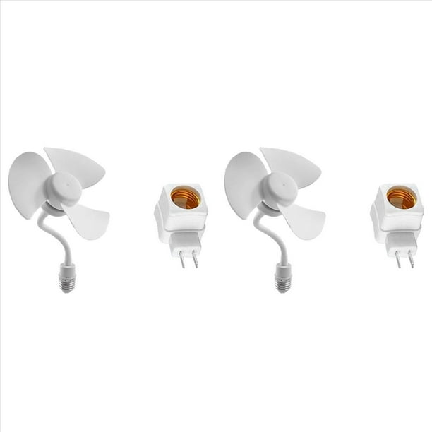 2X Ventilador Universal Atornillado E27,Ventilador de Techo con Base de Rosca E27 de 3 Aspas,Ventilador de Enfriamiento de Bajo Ruido,Ventilador de Techo con Rosca E27