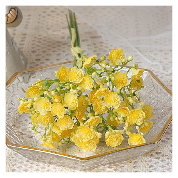 Ramo de 40 cabezas de flores artificiales de plástico, planta falsa hecha a mano, arreglo Floral de Gypsophila for decoración de mesa de hogar y boda