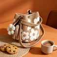 thumbnail image 4 of Boho Crochet Crossbody Bag with Detachable Flower - Handmade Crochet Shoulder Purse - Casual Mini Shoulder Purse - Stylish Handbag for Women Daily Use Holiday Gift(Brown), 4 of 7
