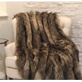 thumbnail image 2 of Plutus Mountain Coyote Handmade Luxury Throw - Light & Dark Brown - 60 x 72 in., 2 of 2