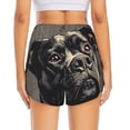 thumbnail image 2 of Lsque Vintage Dog Illustration Printed Women's Running Shorts with Liner Pockets,Elastic Quick Dry Workout Athletic Gym Yoga Shorts,Womens High Waist Shorts-XX-Large, 2 of 9