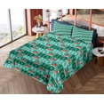 thumbnail image 4 of Ambesonne Xmas Emoji Fitted & Top Sheet Set with Shams, Modern Ho Letterings Art, Sea Green Red White, 4 of 5