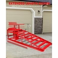 thumbnail image 3 of 2 Pack 11000 Lbs Hydraulic Car Ramps Heavy Duty Steel Low Profile Service Lift Ramps with Adjustable Height 9.3 In -14 In Red, 3 of 6