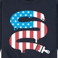 thumbnail image 3 of Instant Message - Paintbrush Painting American Flag - Men's Crew Neck Fleece Pullover, 3 of 6