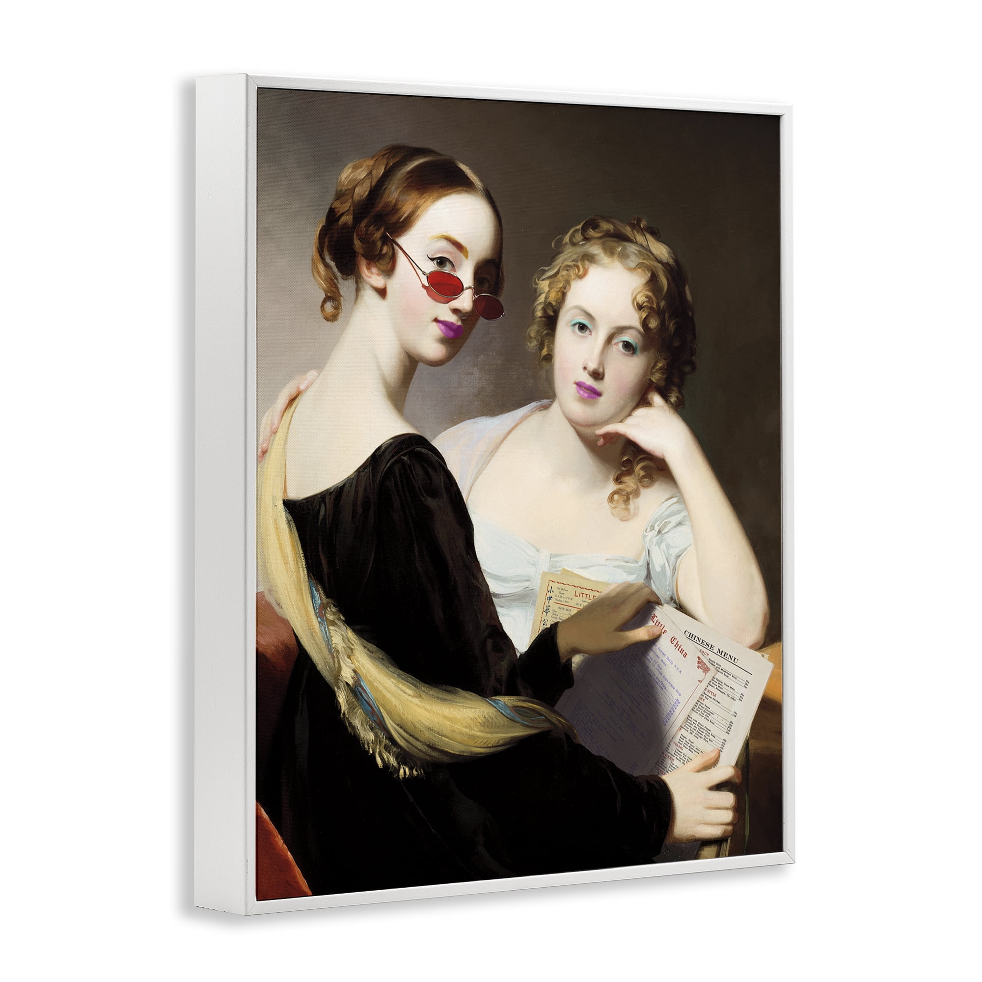 Stupell Industries Vintage Ladies Ordering Takeout White Framed Giclee Art, design by Wild Apple Portfolio