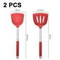 thumbnail image 2 of Juego de utensilios de cocina de 2 piezas, utensilios de cocina de silicona, mango de acero inoxidable, para cocinar, rojo, 2 of 5