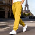 thumbnail image 4 of Elastic Waist Sweatpants for Men - Classic Fit Casual Lounge Cozy Drawstring Sweat Pants Joggers with Pockets Yellow XL, 4 of 4